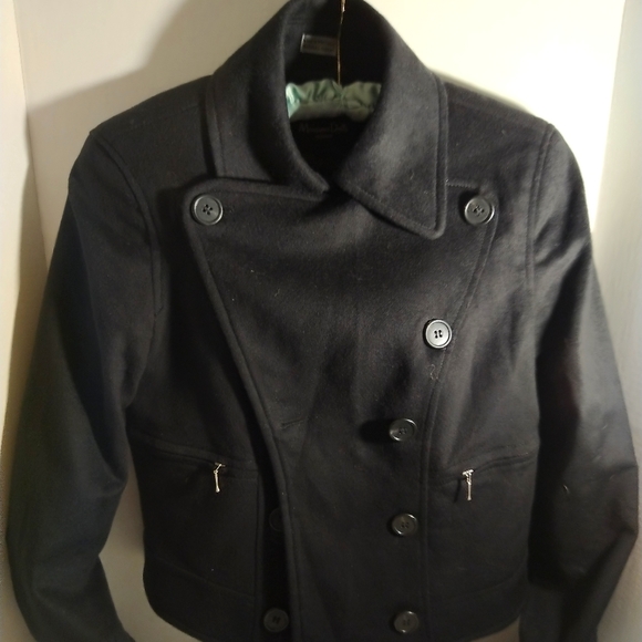 Massimo Dutti black wool cropped Jacket - Picture 8 of 13